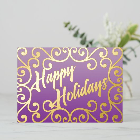 Prettige feestdagen Scrolly Lijst Paarse (Staand Voorkant)