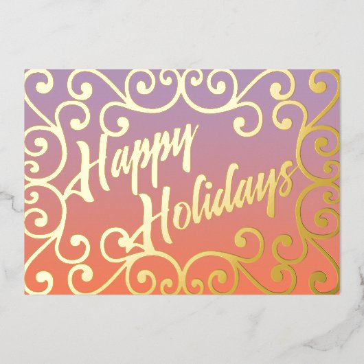 Prettige feestdagen Scrolly Lijst Paarse Peachy Pi (Voorkant)