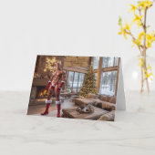 Prettige feestdagen Sexy Kerstman Kaart (Gele Bloem)