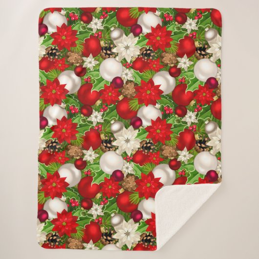 prettige feestdagen sherpa deken (Voorkant)