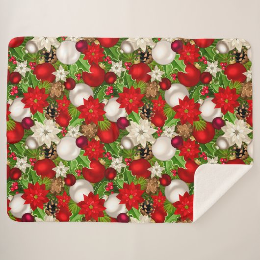 prettige feestdagen sherpa deken (Voorkant (horizontaal))