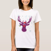 Prettige feestdagen Shirt Rendier Basic T-shirt, w (Voorkant)