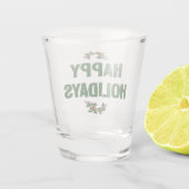 prettige feestdagen shot glas (Achterkant)