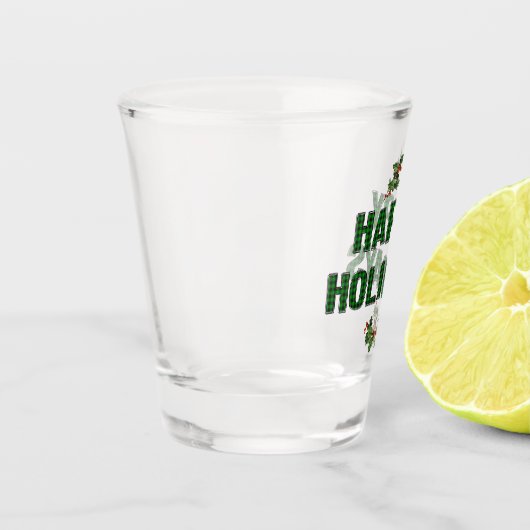 prettige feestdagen shot glas (Links)