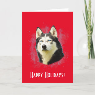 Prettige feestdagen Siberische Husky Hond Water Kl