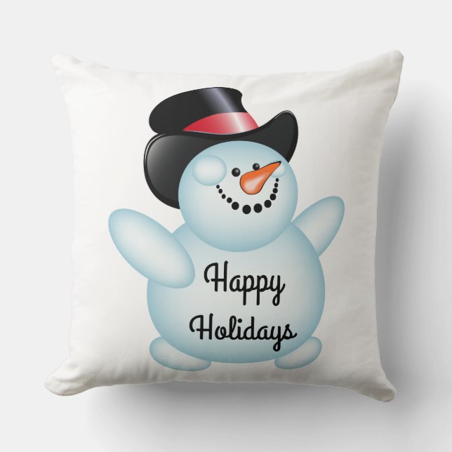 prettige feestdagen Sierkussen/Snowman Kussen (Voorkant)