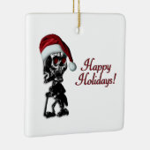 Prettige feestdagen Sigaar Roken Kerst Skelet Keramisch Ornament (Rechts)