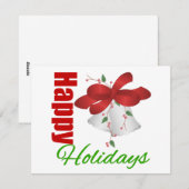 prettige feestdagen Silver Bells Feestdagenkaart (Voorkant / Achterkant)