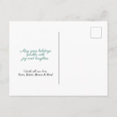 prettige feestdagen Silver Blue Snowflake Briefkaa (Achterkant)