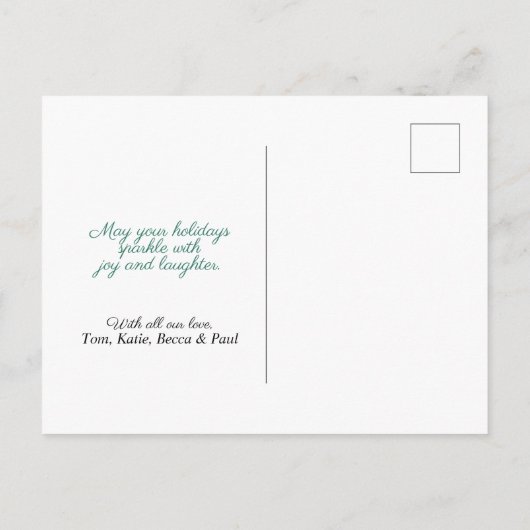 prettige feestdagen Silver Blue Snowflake Briefkaa (Achterkant)