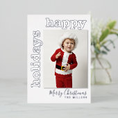 prettige feestdagen Silver Foil Holiday-fotokaart (Staand Voorkant)
