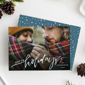 prettige feestdagen Silver Foil Script Holiday Kaa Folie Uitnodiging