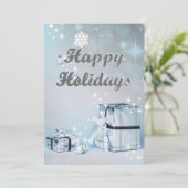 prettige feestdagen Silver Glitter-kerstfotokaart (Staand voorkant)