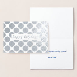 Prettige feestdagen Silver Polka Dots Folie Kaarten