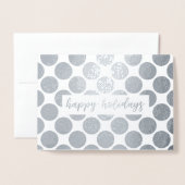 Prettige feestdagen Silver Polka Dots Folie Kaarten (Voorkant met envelop)