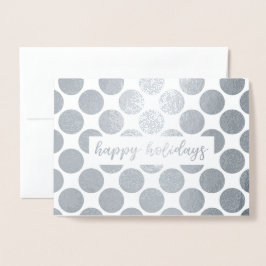 Prettige feestdagen Silver Polka Dots Folie Kaarten