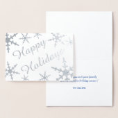 Prettige feestdagen Silver Script Snowflakes Folie Kaarten (Display)