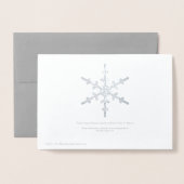 Prettige feestdagen Silver Script Snowflakes Folie Kaarten (Met envelop)