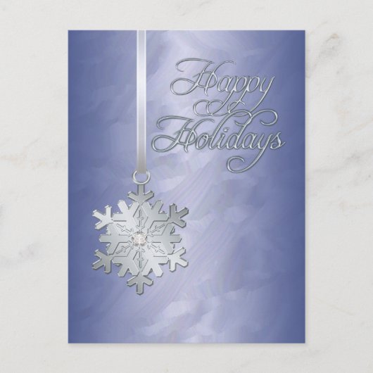 Prettige feestdagen Silver Snowflake Blue Folie (Voorkant)