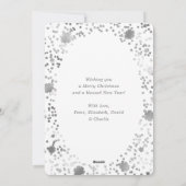 Prettige feestdagen Silver Snowflake Snow Foto Feestdagenkaart (Achterkant)