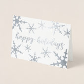Prettige feestdagen Silver Snowflakes Folie Kaarten (Voorkant)