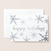 Prettige feestdagen Silver Snowflakes Folie Kaarten (Voorkant met envelop)