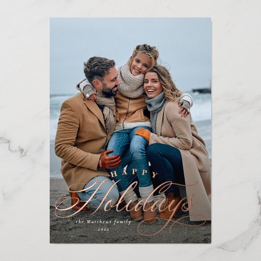 prettige feestdagen simpele elegante foto (Voorkant)