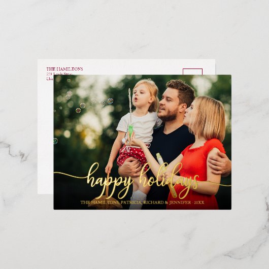 prettige feestdagen Simple Modern Calligraphy Foi (Voorkant / Achterkant)