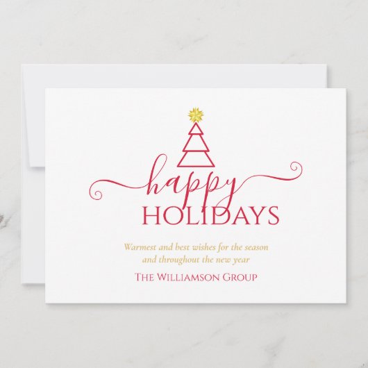 Prettige feestdagen Simple Tree Corporate Business Feestdagenkaart (Voorkant)