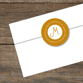 Prettige feestdagen Simplistische sneeuwvlokken Ronde Sticker