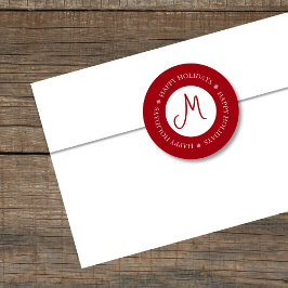 Prettige feestdagen Simplistische sneeuwvlokken Ronde Sticker