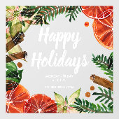 prettige feestdagen Sinaasappels kaneel Raamsticker (Vel)