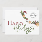 prettige feestdagen Sinaasappels met bladeren Aang Bedankkaart (Voorkant)