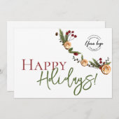 prettige feestdagen Sinaasappels met bladeren Aang Bedankkaart (Voorkant / Achterkant)