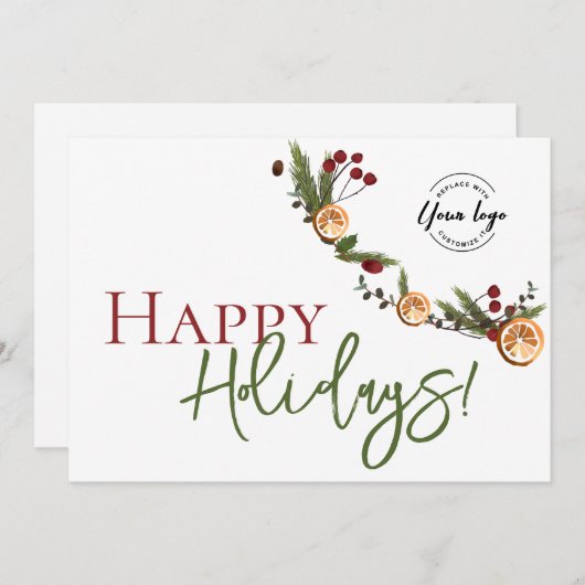 prettige feestdagen Sinaasappels met bladeren Aang Bedankkaart (Voorkant / Achterkant)