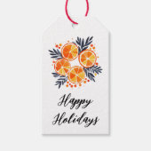 Prettige feestdagen Sinaasappels Vakantie Foliage Cadeaulabel (Voorkant)