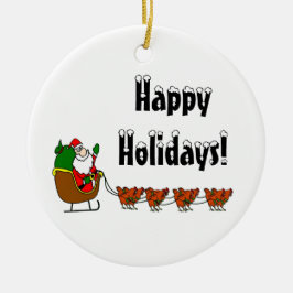 prettige feestdagen Sinterklaas en kippen Keramisch Ornament