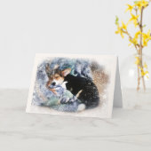 Prettige feestdagen Slaappuppy Kaart (Gele Bloem)