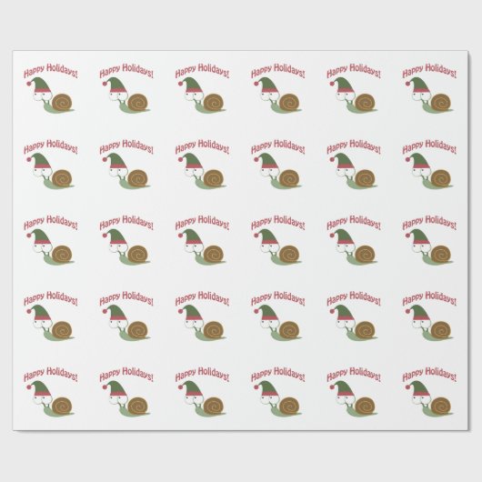 prettige feestdagen! Snail Elf Cadeaupapier (Vlak)