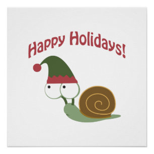 prettige feestdagen! Snail Elf Poster