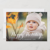 Prettige feestdagen Sneeuw Foto Kerstmis Feestdagenkaart (Voorkant)