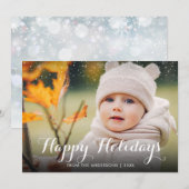 Prettige feestdagen Sneeuw Foto Kerstmis Feestdagenkaart (Voorkant / Achterkant)