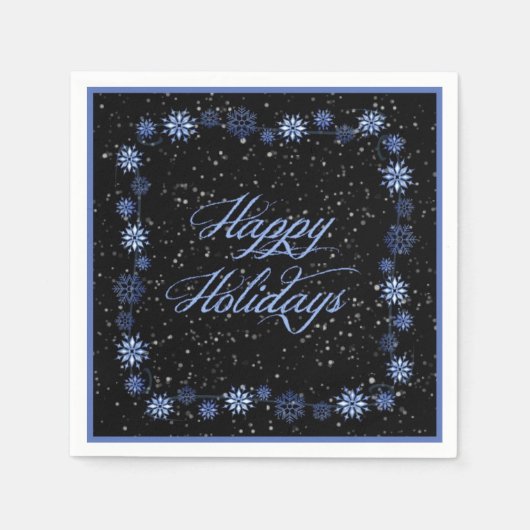 prettige feestdagen Sneeuwblauw kerstcadeau Servet (Voorkant)