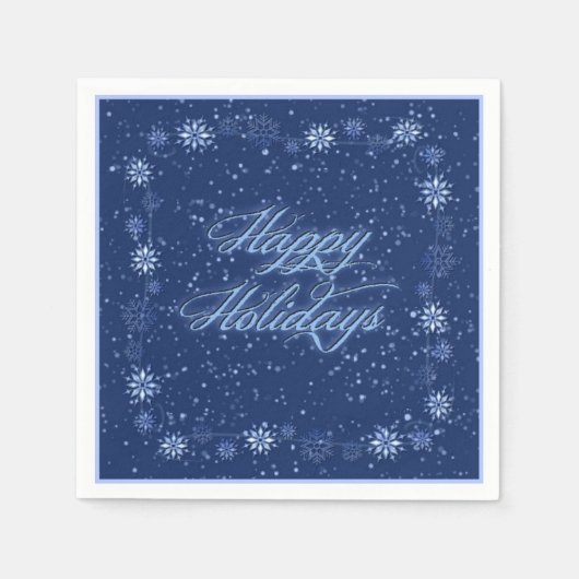 prettige feestdagen Sneeuwblauw kerstcadeau Servetten (Voorkant)