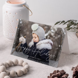 prettige feestdagen Sneeuwflurries Foto Kaart