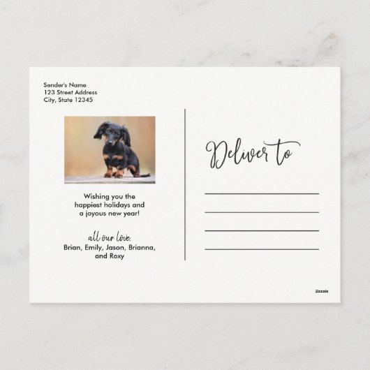 prettige feestdagen sneeuwfoto (Achterkant)