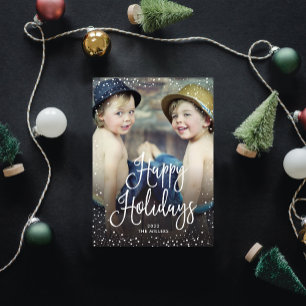 prettige feestdagen sneeuwfoto feestdagenkaart