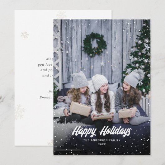 Prettige feestdagen Sneeuwfoto © Kaart (Voorkant / Achterkant)