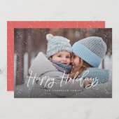 prettige feestdagen Sneeuwfoto voor script Feestdagenkaart (Voorkant / Achterkant)