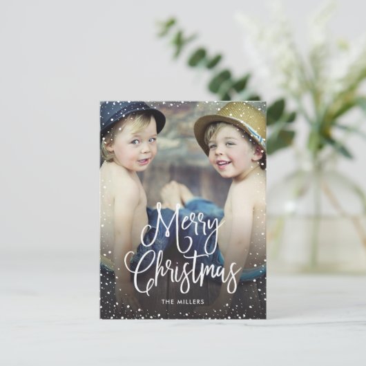 prettige feestdagen Sneeuwkerstfoto (Staand voorkant)